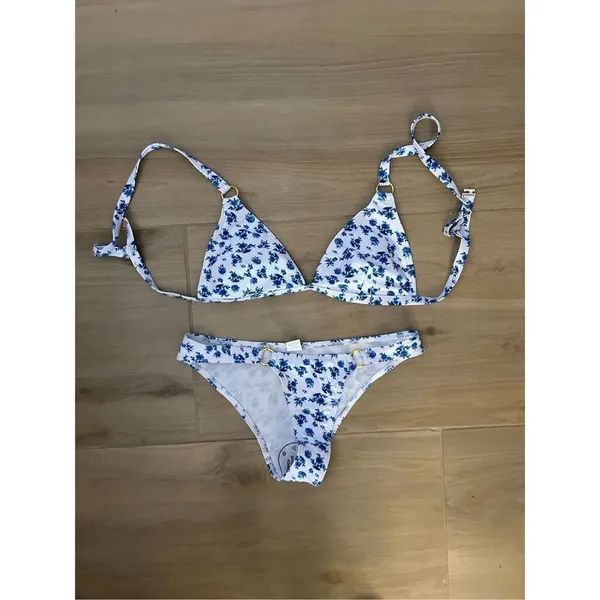 NEW 2 Pc Floral High Cut Ring Bikini Swimsuit Bathing Suit XS - Image 5