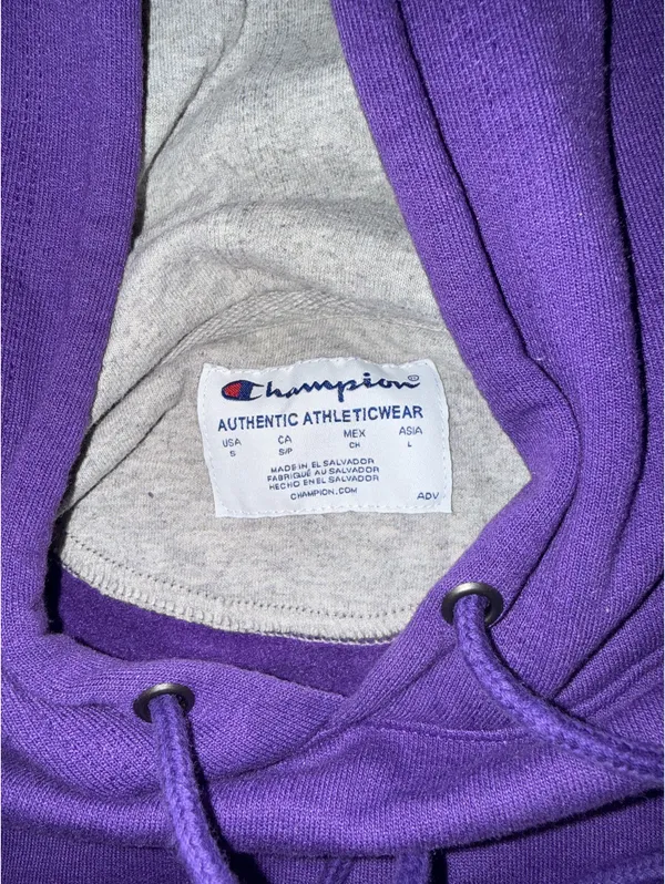 Men’s purple champion hoodie - Image 4