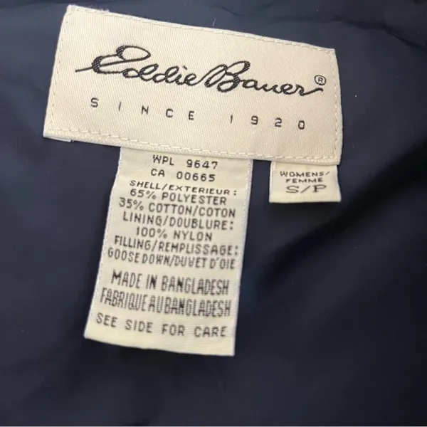EDDIE BAUER Green Blue Puffer Vest Sleeveless Jacket Goose Down Full Zip Snaps - Image 10