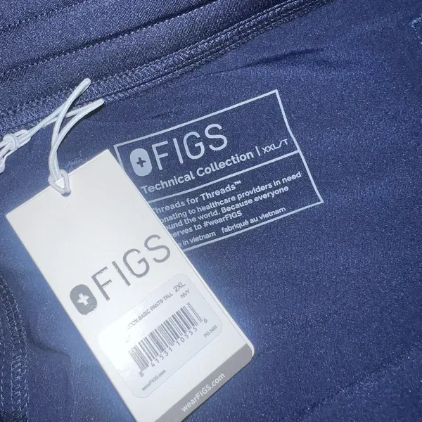 Figs Livingston Basic Scrub Pants Women’s Size XXL Tall Navy Blue T21003T NEW - Image 2