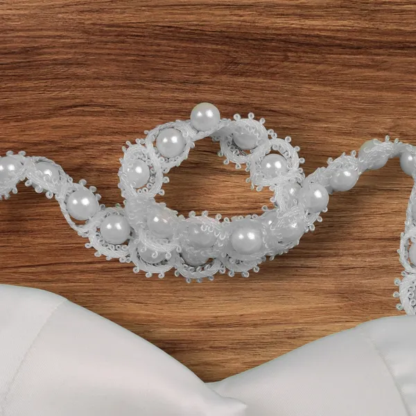 Loragal Pearl Beaded One Shoulder Bra Bralette MED Bridal Club Festival - Image 4