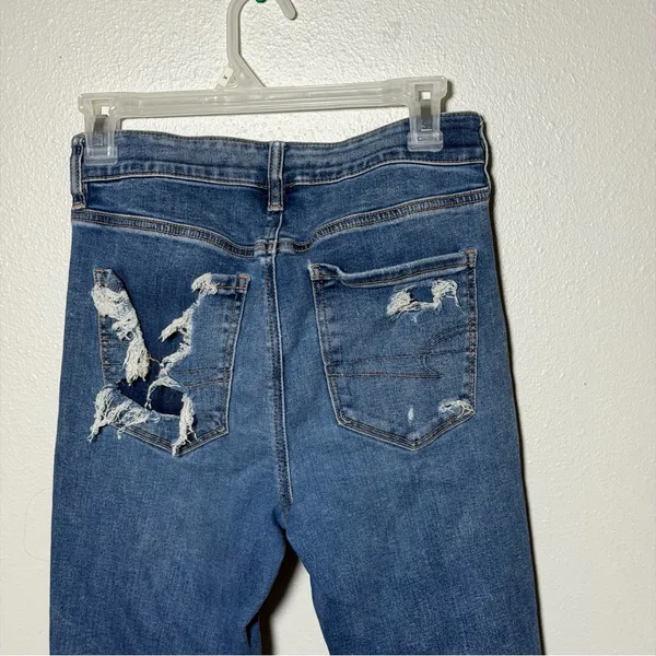 American Eagle Women Hi-Rise Jegging Jeans Distressed Denim Blue‎ Jeans size 6 - Image 8