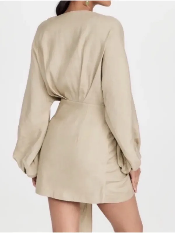 Significant Other Kenna Wrap Mini Dress Size US 2 Tan - Image 3