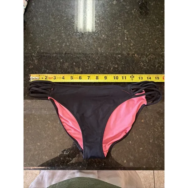 Victoria's Secret PINK Bikini Swimsuit Sz M Pink Black‎ Halter Bathing Suit - Image 6