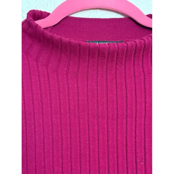 Lafayette 148 New York Sleeveless Mock Neck Ribbed Tank in fuchsia Pink size XL - Image 9