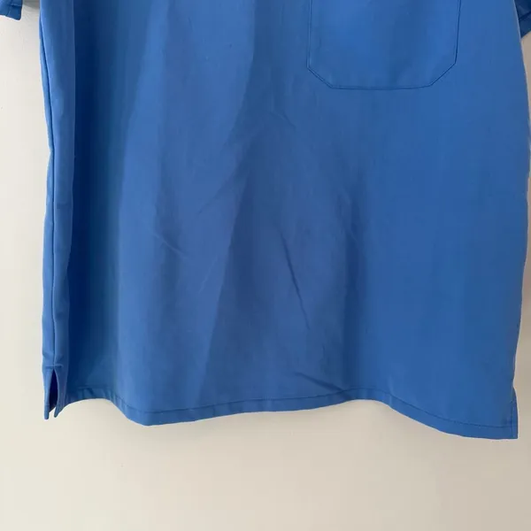 Figs Catarina One-Pocket Scrub‎ Top Blue Short Sleeve Scrub Shirt Size Large - Image 7
