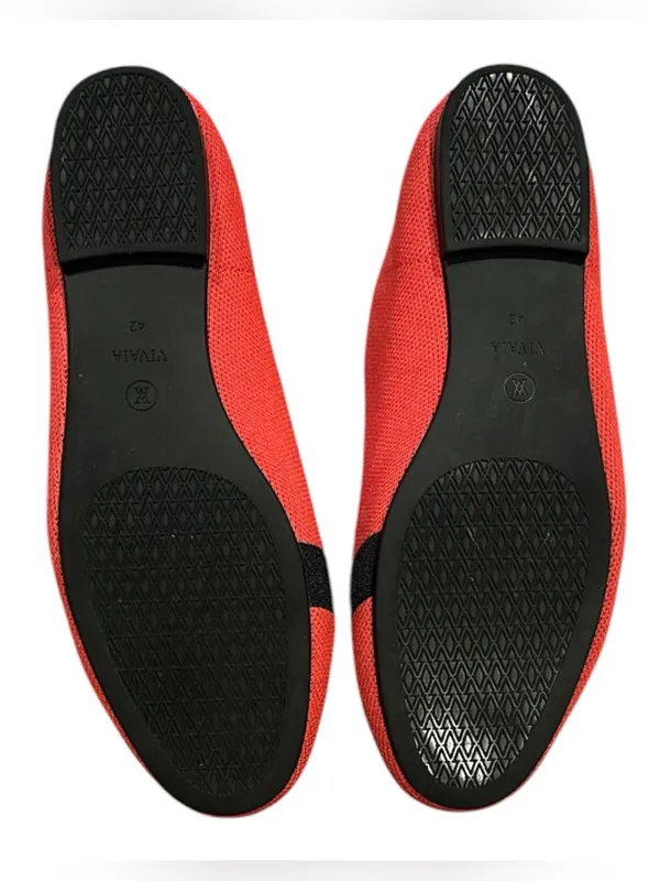 Vivaia Round Toe Audrey Dachschund Dog Ballet Flat Slipon Red Shoes US 10.5 - Image 5