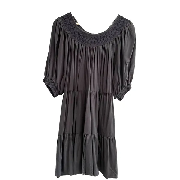 Old Navy Womens Puff Sleeve Flowy Peasant Dress Size XXL Smocked Tiered - Image 2