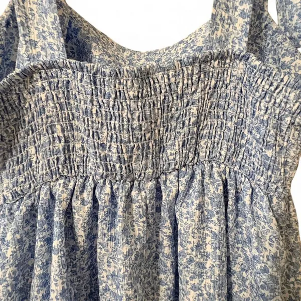 Altar'd State Blue Floral Tie-Strap Mini Dress Sz M - Image 8