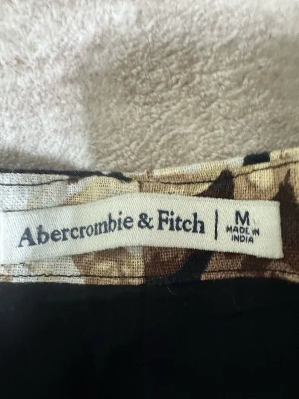 Abercrombie & Fitch Linen Dark Floral Shift Mini Dress size medium - Image 3