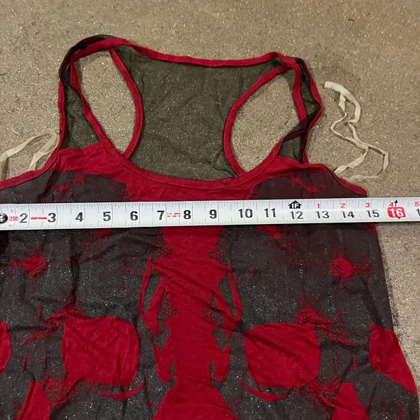Midnight Hour Skull Punk Rock Sleeveless Top Shirt Womens Sz XS Midnight Red - Image 12