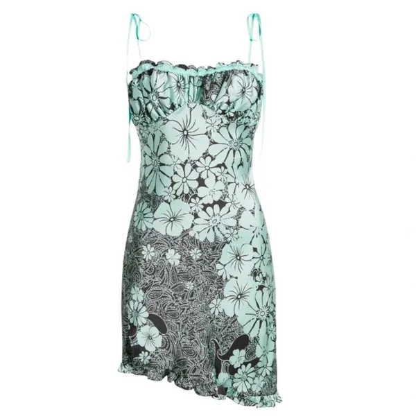 Free People Retro Daisy Asymmetric Slipdress Size Medium NWT - Image 2