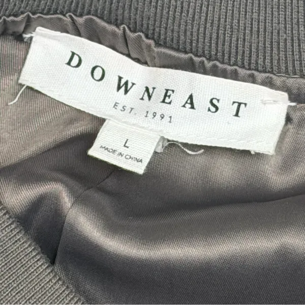 DownEast Charcoal Bomber Jacket with Floral Embroidery‎ - Image 3