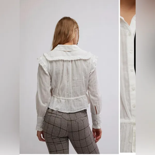 Free People Women’s White‎ Cotton Blouse - Image 2