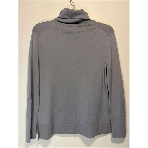 Banana Republic 100% Merino Wool Turtleneck Lightweight Sweater Steel Grey Small - Image 2