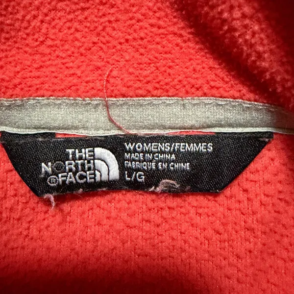 The North Face TKA 100 Fleece Jacket Womens Large Coral Pink Full Zip Mock Neck - Image 4