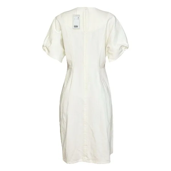 COS Puff Sleeve Organic Cotton Denim Mini Dress, White, 12 (US) - Image 7