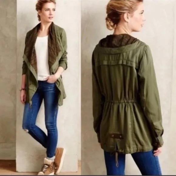 Hei Hei Etta Anorak Jacket Medium Olive Utility Adjustable - Image 3