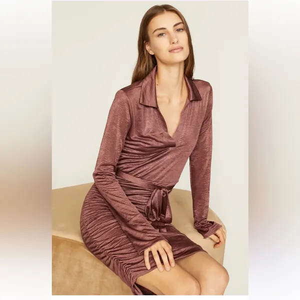 Luana Brown‎ Jersey Ruched Dress Size XS - Image 16