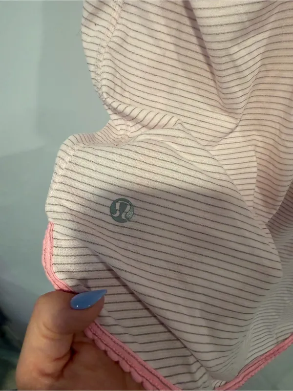 Vintage Lululemon Striped Pink-Trim‎ Racerback Tank Top - Image 3