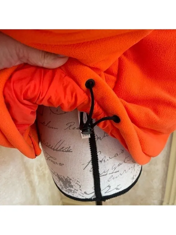 FP MOVEMENT Free People Neon Orange Puffer Fleece Jacket Cropped Insulated Sz L - Image 15