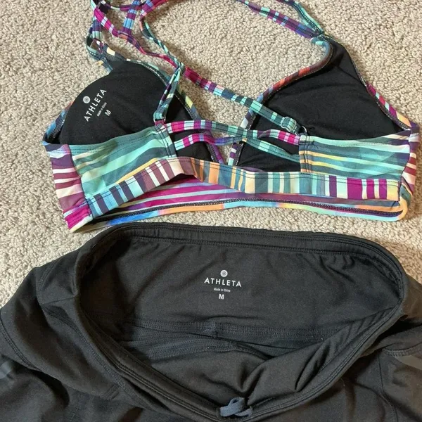 Athleta Womens‎ M Black Skort and Bikini Top 2 Piece Set - Image 3