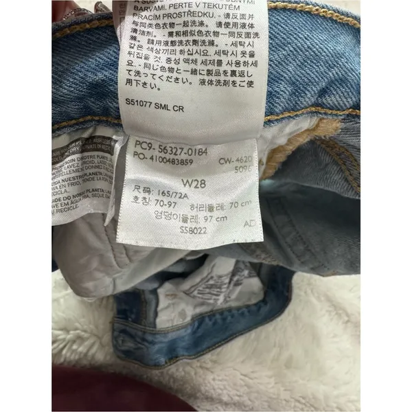 Levi's Light Blue Ripped Denim Shorts - Image 3