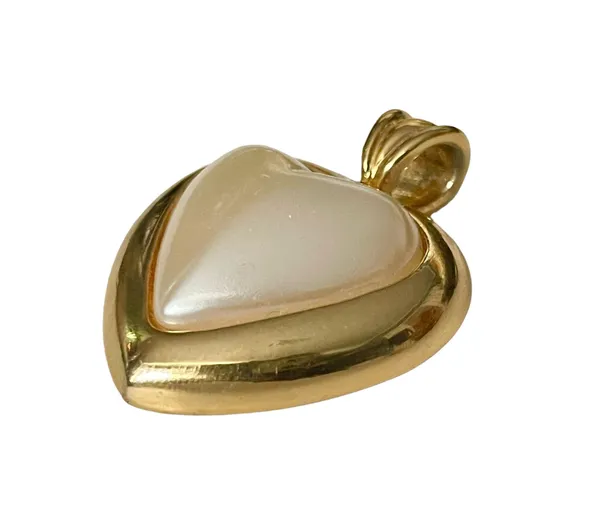 Vintage Pearl Heart Pendant - Image 3