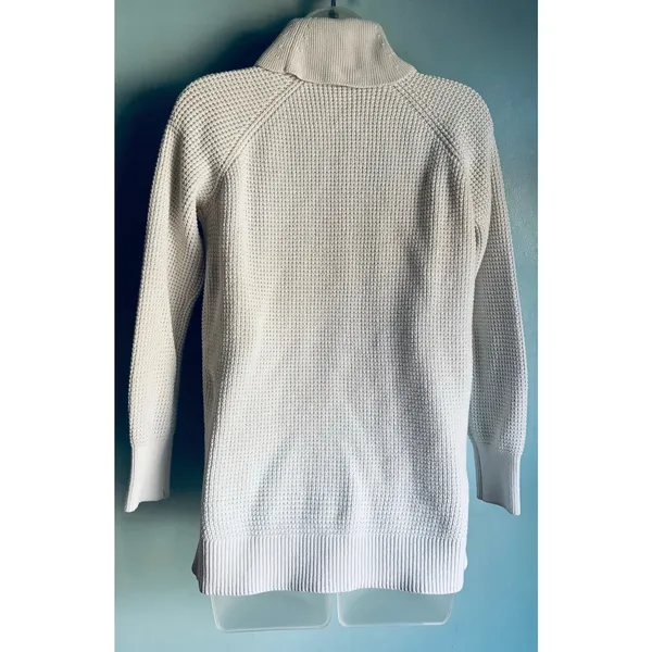 MICHAEL Michael Kors Sweater Waffle Knit Turtle Neck White Women's Small - Image 5