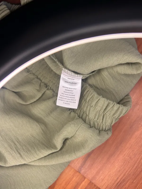 Derek Heart Sage Green Wide-Leg Pants L - Image 6
