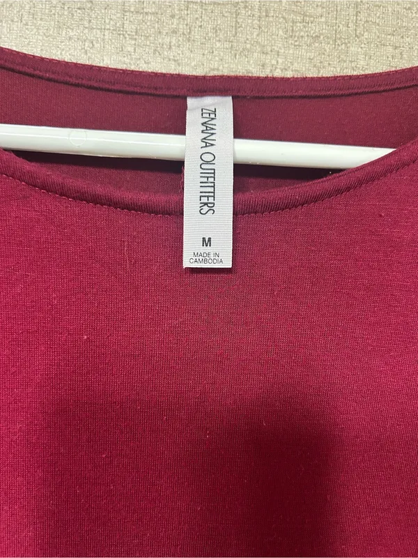 Zenana Outfitters Long Sleeve Burgundy Maxi Dress - Image 3