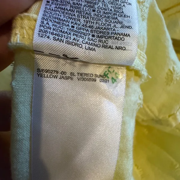 Old Navy Tiered Floral Embroidered Maxi‎ Tank Dress Medium Butter Yellow Granola Fairy - Image 12
