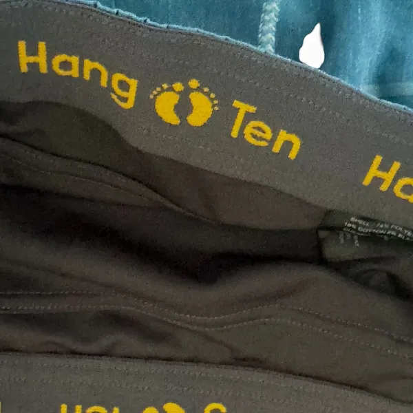 Hang Ten Men’s XL Striped Swim Trunks Board Shorts Compression Liner Blue Gray - Image 4