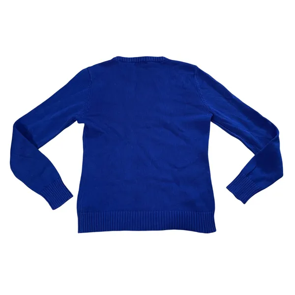 Lauren‎ Ralph Lauren Flag Sweater Womens Medium Blue Good Cotton Knit Pullover - Image 5