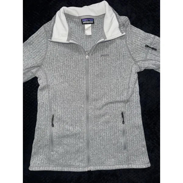 Patagonia Women's Light Gray Cable Jacket Full Zip Size Medium - Image 2