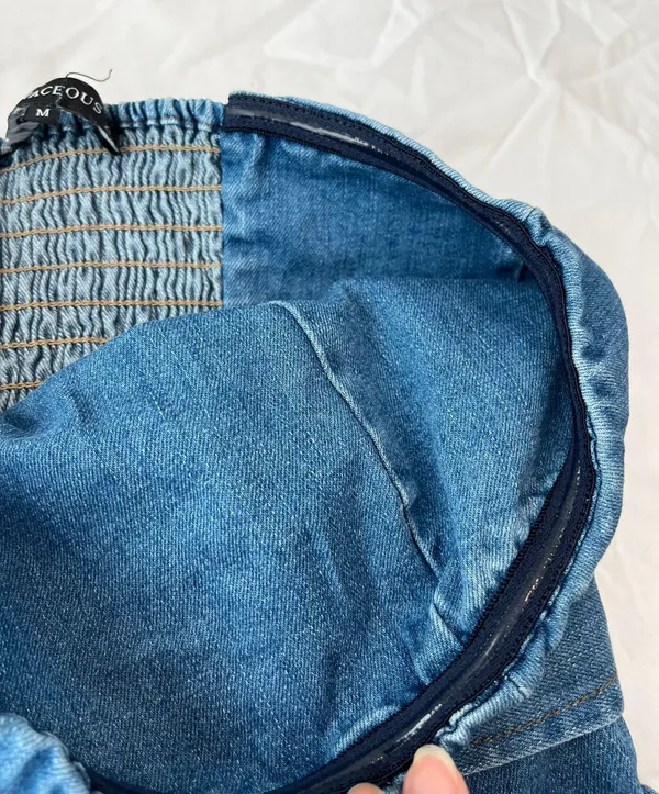 Ruby and Jenna - Olivaceous Denim Romper - Image 4