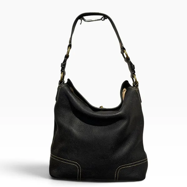 Coach Chelsea Black Pebbled Leather Hobo Shoulder Bag 10948 Turnlock Vintage Y2K - Image 2