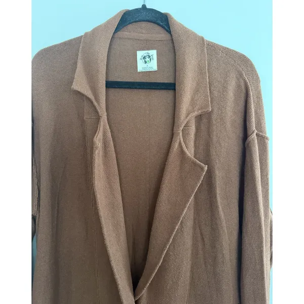 Free People We the Free Oversized Knit Cardigan Brown Women's Size Medium - Image 3