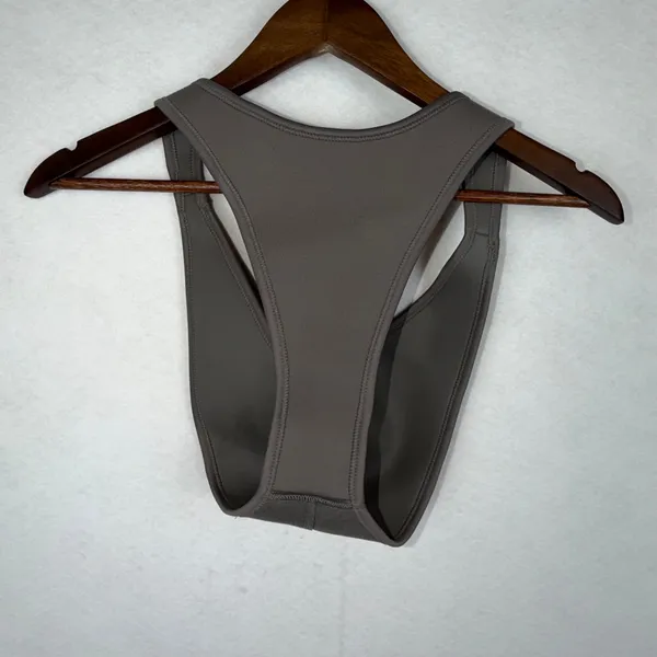SKIMS Rubberized Scuba Swim Tanga Bikini Bottom Large Grey Chalk Cheeky NWOT - Image 4