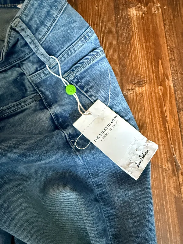 Sam Edelman High-Rise Bootcut Jeans Raw Hem Size 26 - Image 6