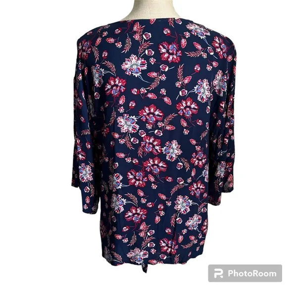 Como Vintage NWT Red White & Blue Floral Popover M - Image 3