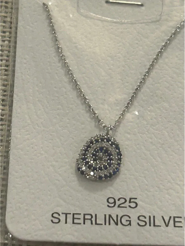 Lot a730 925 Sterling silver necklace and pendant - Image 2