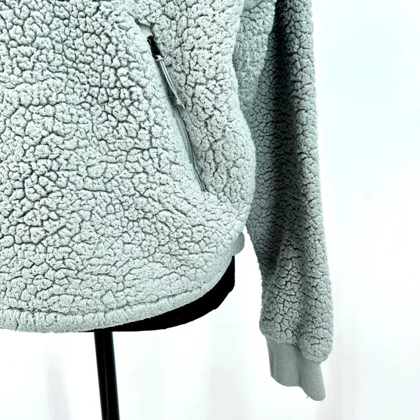 Backcountry Sherpa Fleece‎ Quarter Zip Pullover Sage Gray Medium Gorpcore Cozy - Image 6
