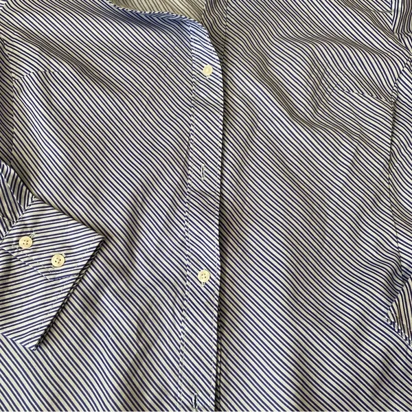Apt 9 women’s Blue Striped collared Button Down Long Sleeves Shirt - Image 3