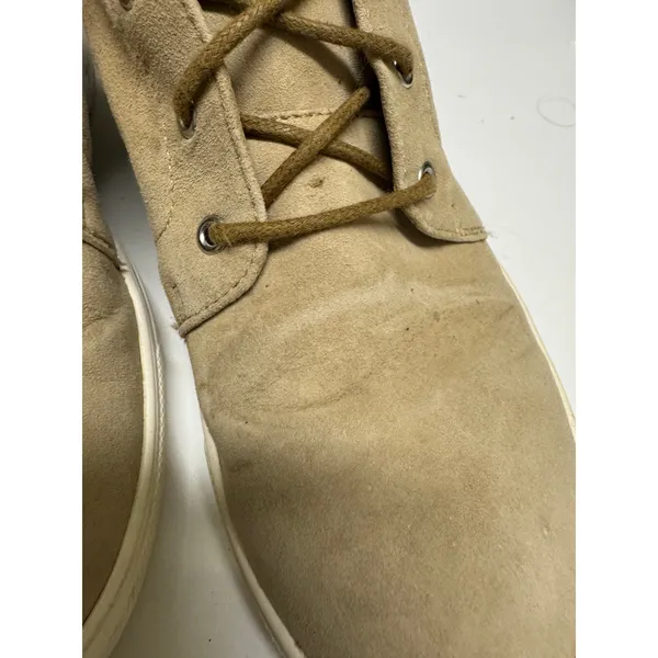 Susina Womens Ankle‎ Boots Sz 7.5 M Beige Suede Leather Lace Up Sneakers - Image 5