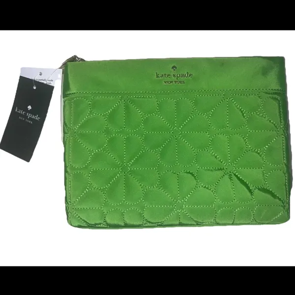Kate Spade Spade Flower Quilted Cosmetic Pouch – Green – NWT‎ KK254 - Image 6