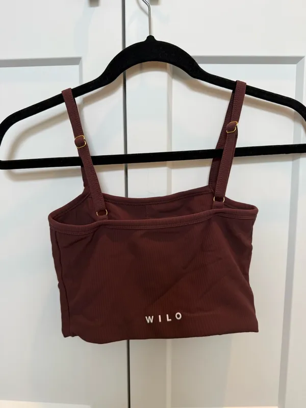 Wilo The Label cherry brown crop padded tank Red Size XS - Image 2