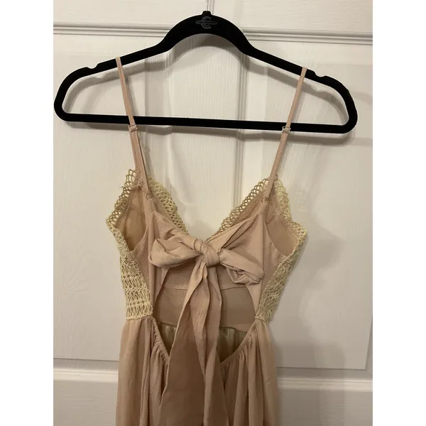 Unbranded Free People Styled Cream Lace Tiered Boho Babydoll Dress Cottagecore,S - Image 5