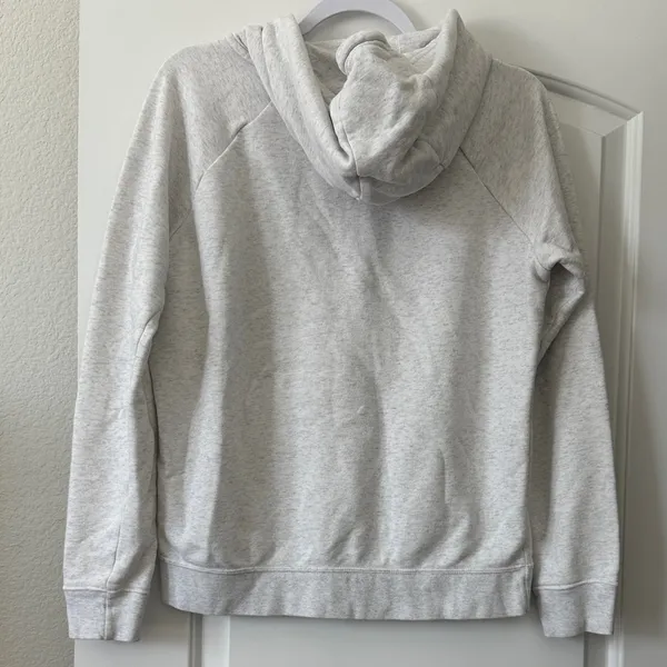 Nike Light Gray Crewneck Hoodie with Black Swoosh - Image 4