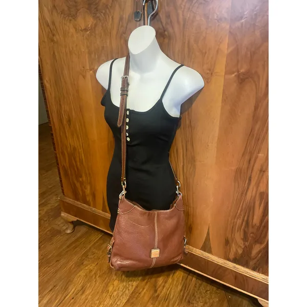 DOONEY & BOURKE Frederica Bag Pebbled Leather Tan Purse Shoulder / Crossbody - Image 2